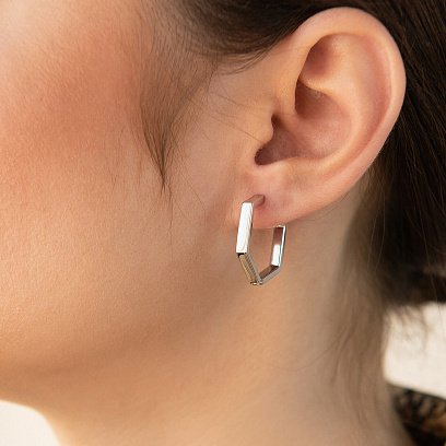 Серебряные серьги "Шестиугольники" 902-01270 №9