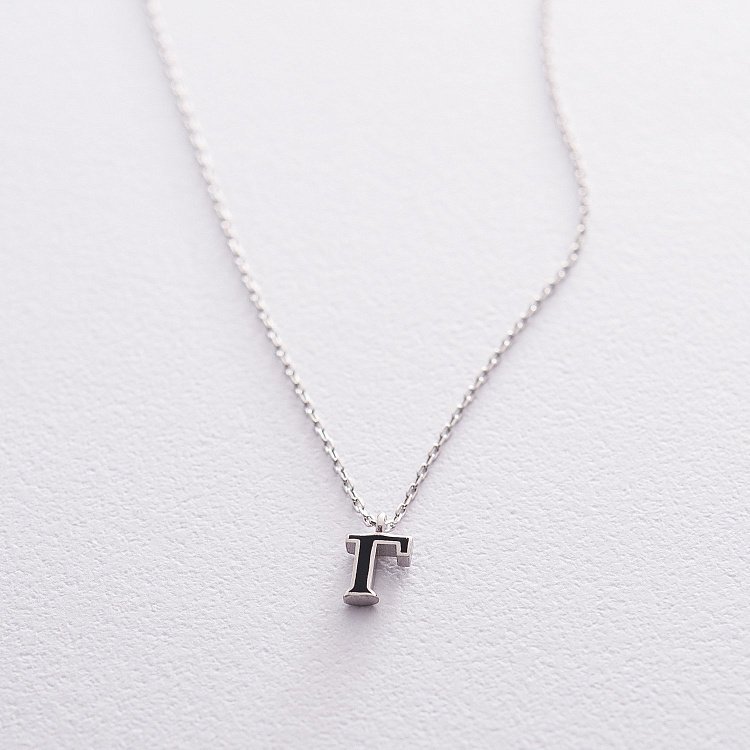 Серебряное колье с буквой Г 18970ч Серебряное колье с буквой Г 18970ч от ювелирного магазина Оникс