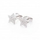 Срібні сережки - пусети "Зірочки" з фіанітами 122051 от ювелирного магазина Оникс - 1
