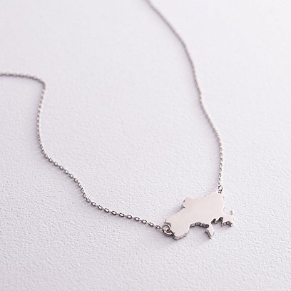 Колье "Моя Украина" в белом золоте (возможна гравировка) кол02250 №3