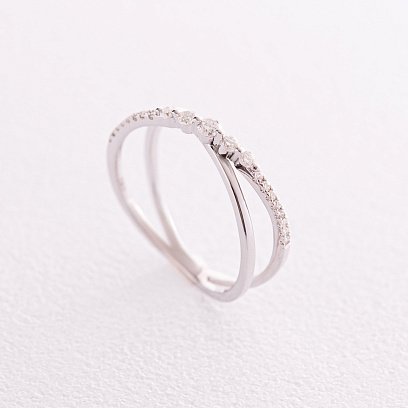 Золота подвійна каблучка (діаманти) кб0161са