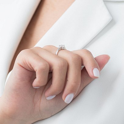 Золота каблучка з діамантами кб0313lg №4