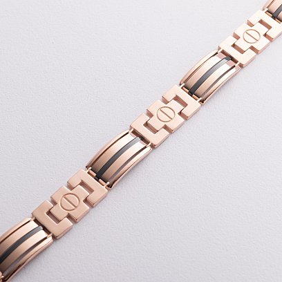 Чоловічий золотий браслет (онікс) б05576 №3