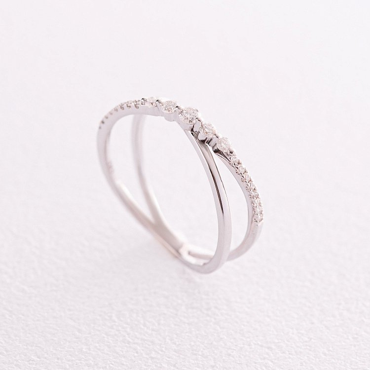 Золота подвійна каблучка (діаманти) кб0161са від ювелірного магазину Онікс