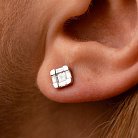 Золоті сережки - пусети з діамантами сб0543cha от ювелирного магазина Оникс - 3