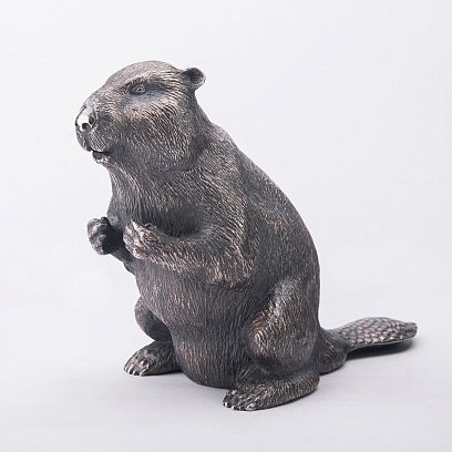 Серебряная фигура ручной работы "Бобер" сер00031 №6
