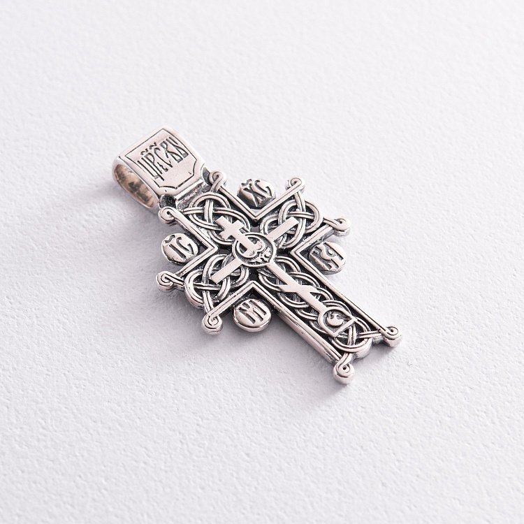 Православный крест " Голгофский крест" (чернение) 133109 от ювелирного магазина Оникс