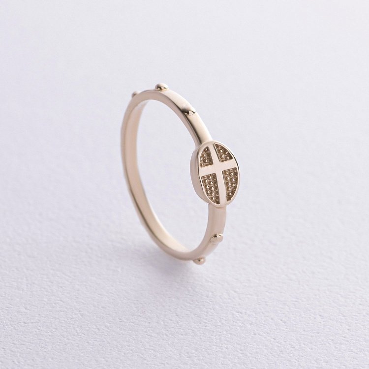 Кольцо "Розарий" в желтом золоте к08017 от ювелирного магазина Оникс