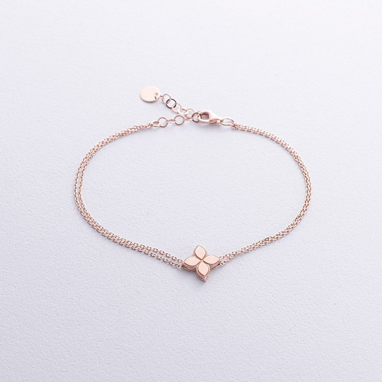 Браслет "Конюшина" у червоному золоті б05404 від ювелірного магазину Онікс