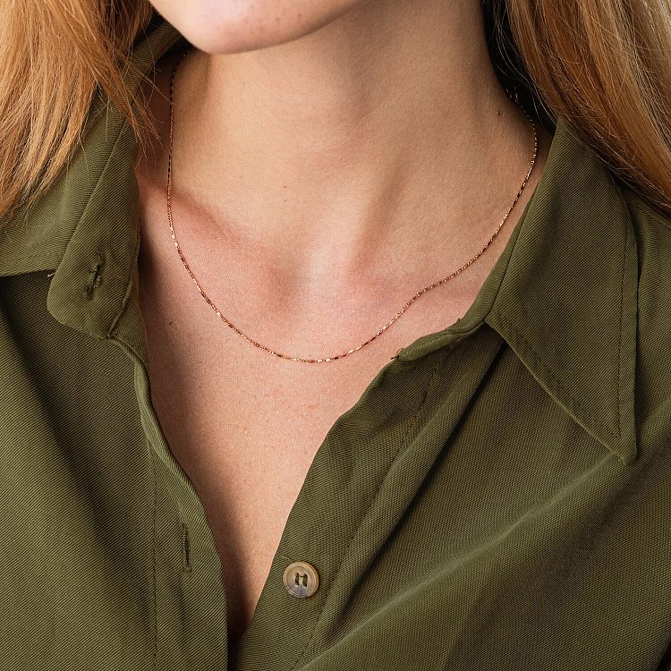 Колье - цепочка в красном золоте ц00454 от ювелирного магазина Оникс - 3