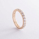 Кольцо с дорожкой камней в желтом золоте (фианиты) к07389 от ювелирного магазина Оникс