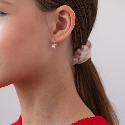 Золоті сережки з фіанітами с05965 №4