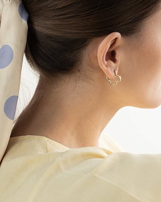 Сережки "Конюшина" в жовтому золоті с06936 №6