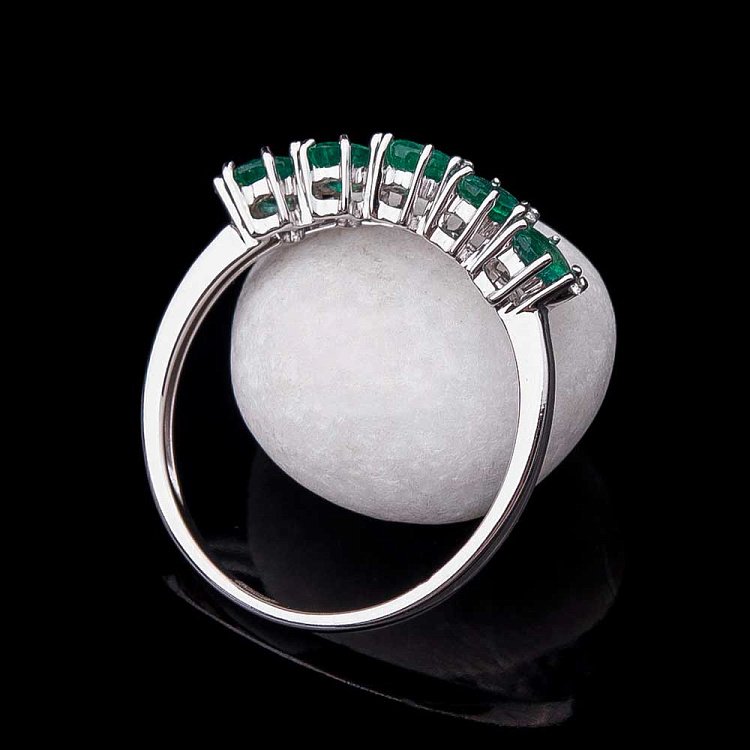 Золотое кольцо с бриллиантами и изумрудами R12974Eaj от ювелирного магазина Оникс - 4