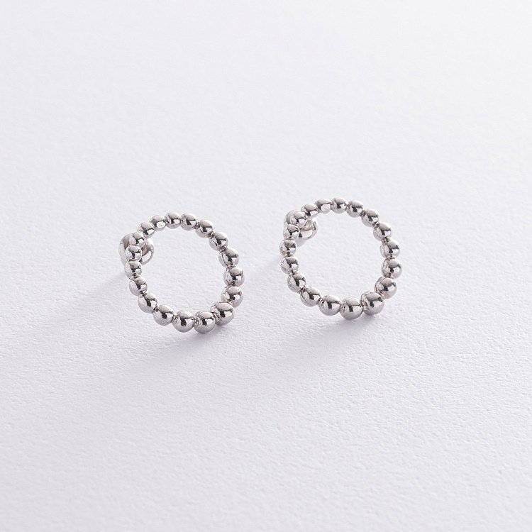 Срібні сережки - пусети "Легкість" 122746 від ювелірного магазину Онікс