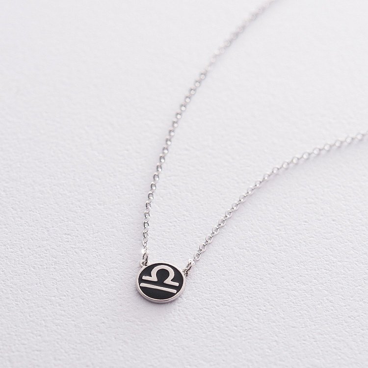 Серебряное колье "Знак зодиака Весы" 18974терези от ювелирного магазина Оникс