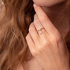 Золотое кольцо "Сердечко" с фианитами к07051 от ювелирного магазина Оникс - 1