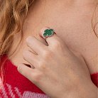 Серебряное кольцо "Клевер" (синт. малахит) 112774 от ювелирного магазина Оникс - 3