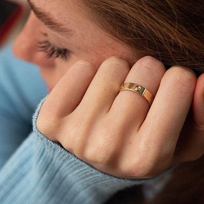 Кольцо "Love" в желтом золоте (фианиты) к07139 №10