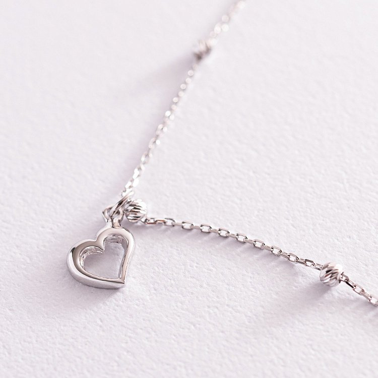 Золотой браслет "Сердечко и звездочка" на ногу б04348 от ювелирного магазина Оникс - 4