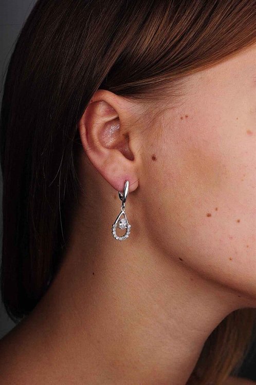 Серьги (фианит) 12794 от ювелирного магазина Оникс - 2