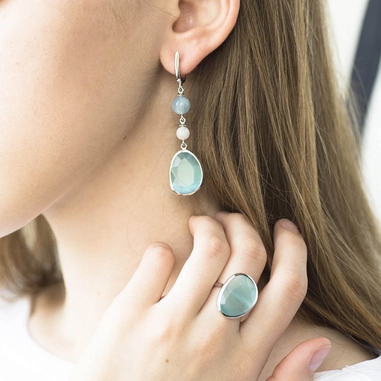 Серебряное кольцо "Бриз" (им.улексит) 112098 от ювелирного магазина Оникс - 3