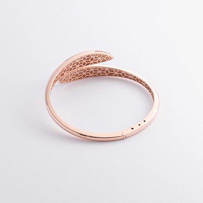 Жесткий браслет "Rosemarie" в красном золоте (фианиты) б05581 №5