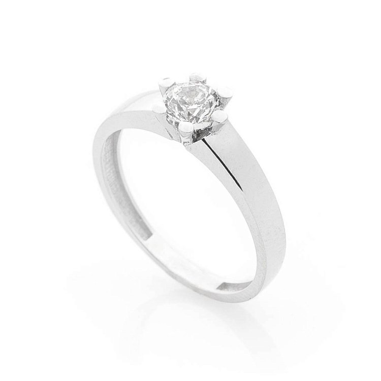 Золота заручальна каблучка з фіанітом к05696 від ювелірного магазину Онікс