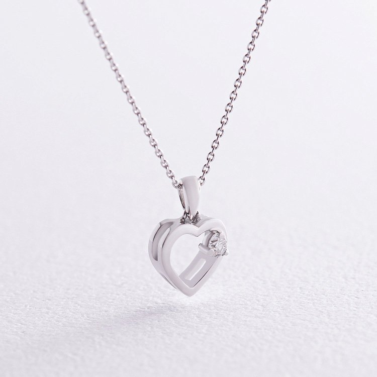 Золоте кольє "Сердечко" з діамантом колб0106z від ювелірного магазину Онікс - 2