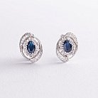 Золоті сережки з діамантами і сапфірами с2136 от ювелирного магазина Оникс