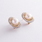 Золоті сережки з діамантами і перлами с1312 от ювелирного магазина Оникс - 7