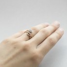 Золотое кольцо "Сердечко и бесконечность" (фианиты) к05789 от ювелирного магазина Оникс - 4