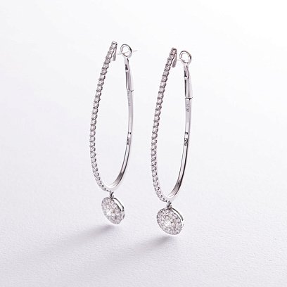 Сережки в білому золоті з діамантами сб0027mi