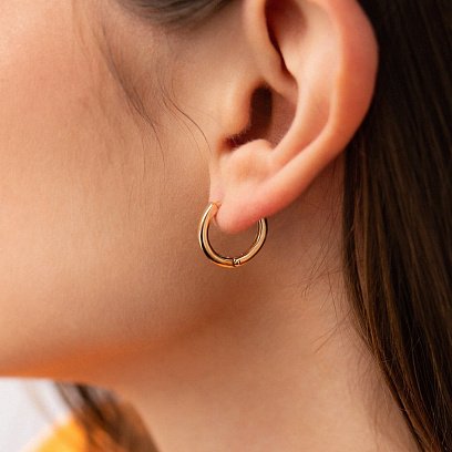 Серьги-кольца в желтом золоте с06457 №8