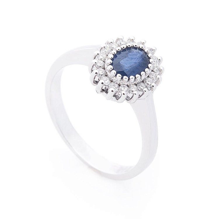 Золотое кольцо (сапфир, бриллиант) JMSR6115 от ювелирного магазина Оникс