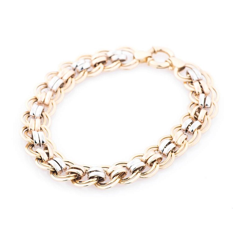 Золотой браслет плетение Бисмарк б01380 от ювелирного магазина Оникс