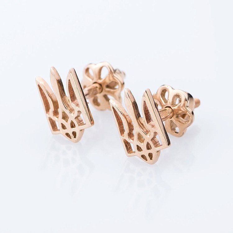 Серьги Герб Украины "Тризуб" 5мм с02838 Серьги Герб Украины "Тризуб" 5мм с02838 от ювелирного магазина Оникс