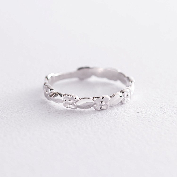 Кольцо "Венок из цветов" в белом золоте к06729 от ювелирного магазина Оникс