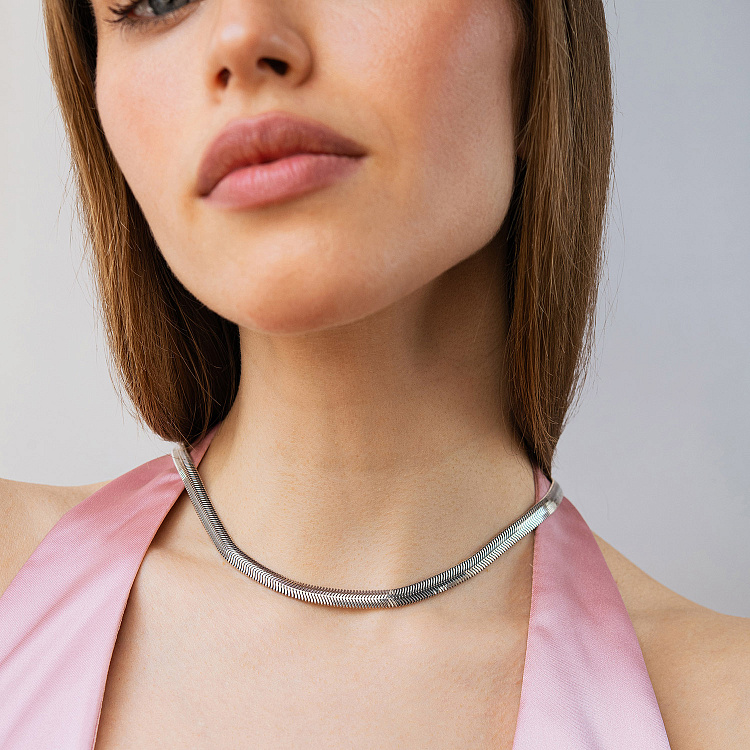 Серебряная цепочка (снейк) 4мм 15230-4 от ювелирного магазина Оникс - 6