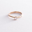 Золотое помолвочное кольцо (фианит) к05963 от ювелирного магазина Оникс - 2