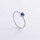 Золотое кольцо "Сердечко" (сапфир, бриллианты) кб0503gl от ювелирного магазина Оникс