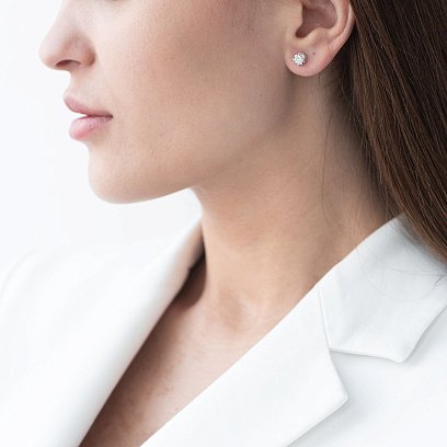 Золоті сережки-пусети (діамант) с172ar №2