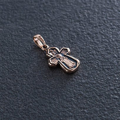 Золотий хрестик "Розп'яття. Св. Царевич Дмитро Углицький. Ангел Охоронець" п02667 №5