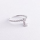 Кольцо "Сердечко" в белом золоте (фианит) к07057 от ювелирного магазина Оникс - 3