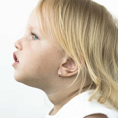 Детские золотые серьги "Бабочки" с эмалью с02159 №5