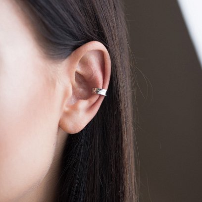 Серьга - каффа в белом золоте с06378 №3