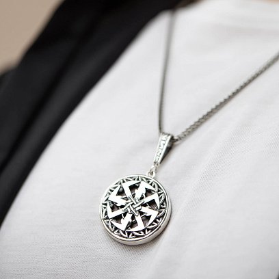 Срібний кулон "Оберіг Коловрат із Зіркою Русі" 169 №6