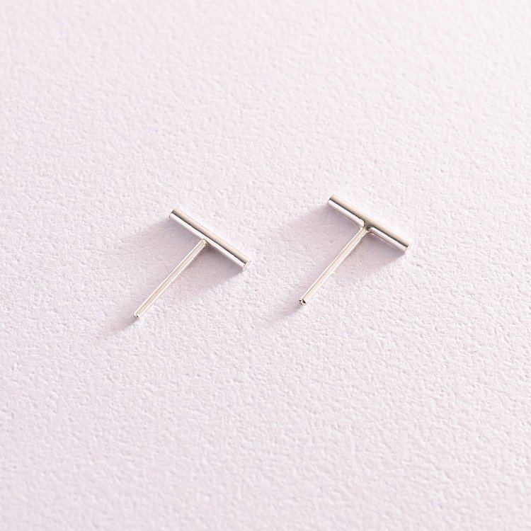 Срібні сережки-пусети в стилі мінімалізм 122489 від ювелірного магазину Онікс - 16