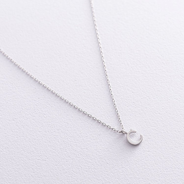 Срібне кольє з літерою С 18618б від ювелірного магазину Онікс