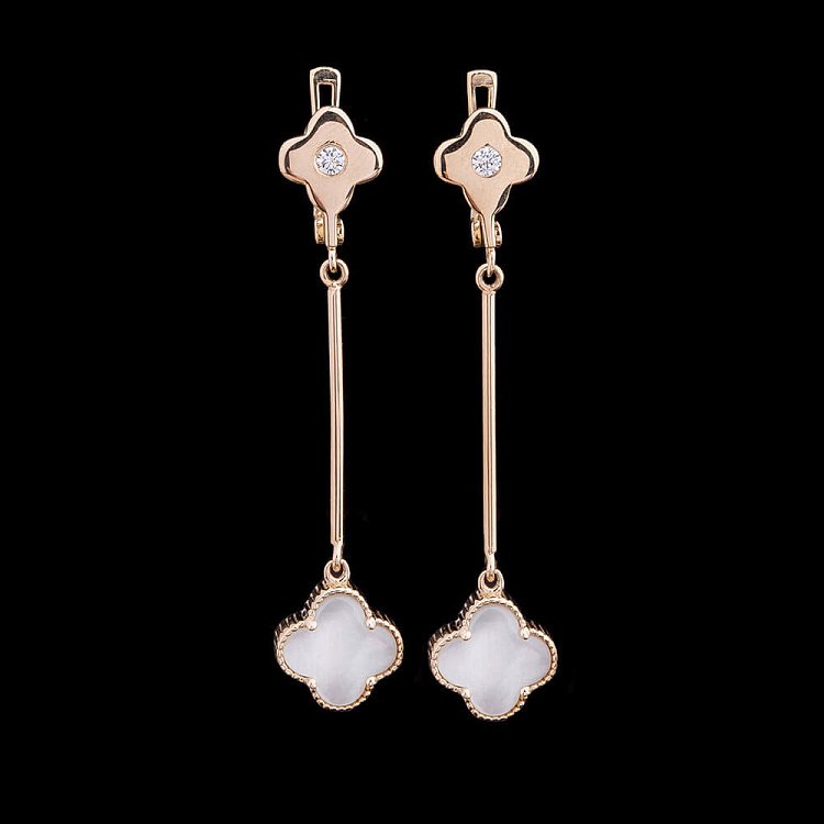 Золотые серьги с перламутром и фианитами с03681 от ювелирного магазина Оникс - 3